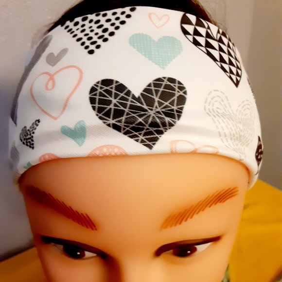 Geometrical color pop heart headband handmade - Picture 4 of 4